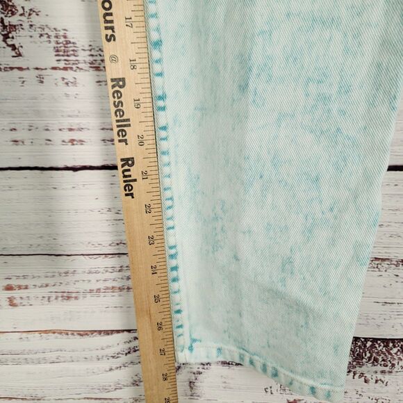 Mokuyobi Denim Jeans Women 26 Mint Green Acid Wash High Rise Tapered Pants Retro - Picture 6 of 12